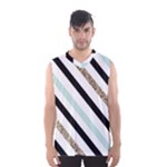 Pattern, Black, Blue, Gold, Lines, Stripes Men s Basketball Tank Top