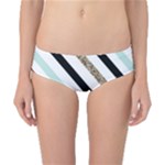 Pattern, Black, Blue, Gold, Lines, Stripes Classic Bikini Bottoms