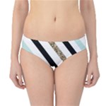 Pattern, Black, Blue, Gold, Lines, Stripes Hipster Bikini Bottoms