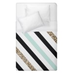 Pattern, Black, Blue, Gold, Lines, Stripes Duvet Cover (Single Size)