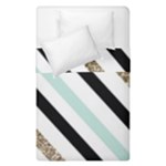 Pattern, Black, Blue, Gold, Lines, Stripes Duvet Cover Double Side (Single Size)