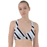 Pattern, Black, Blue, Gold, Lines, Stripes Sweetheart Sports Bra