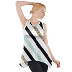 Pattern, Black, Blue, Gold, Lines, Stripes Side Drop Tank Tunic