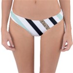 Pattern, Black, Blue, Gold, Lines, Stripes Reversible Hipster Bikini Bottoms