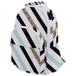 Pattern, Black, Blue, Gold, Lines, Stripes Rounded Multi Pocket Backpack