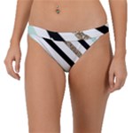 Pattern, Black, Blue, Gold, Lines, Stripes Band Bikini Bottoms