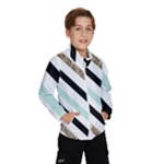 Pattern, Black, Blue, Gold, Lines, Stripes Kids  Windbreaker