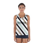 Pattern, Black, Blue, Gold, Lines, Stripes Sport Tank Top 