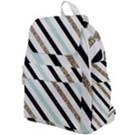 Pattern, Black, Blue, Gold, Lines, Stripes Top Flap Backpack