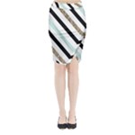 Pattern, Black, Blue, Gold, Lines, Stripes Midi Wrap Pencil Skirt