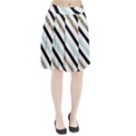 Pattern, Black, Blue, Gold, Lines, Stripes Pleated Skirt