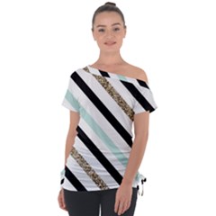 Off Shoulder Tie-Up T-Shirt 