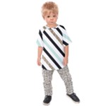 Pattern, Black, Blue, Gold, Lines, Stripes Kids  Raglan T-Shirt