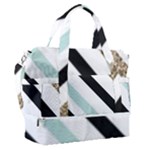 Pattern, Black, Blue, Gold, Lines, Stripes Sports Shoulder Bag with Shoes Compartment