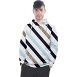 Pattern, Black, Blue, Gold, Lines, Stripes Men s Pullover Hoodie