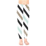 Pattern, Black, Blue, Gold, Lines, Stripes Kids  Leggings