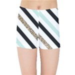 Pattern, Black, Blue, Gold, Lines, Stripes Kids  Sports Shorts