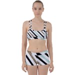 Pattern, Black, Blue, Gold, Lines, Stripes Perfect Fit Gym Set