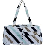 Pattern, Black, Blue, Gold, Lines, Stripes Multi Function Bag