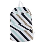 Pattern, Black, Blue, Gold, Lines, Stripes Foldable Lightweight Backpack