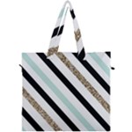 Pattern, Black, Blue, Gold, Lines, Stripes Canvas Travel Bag