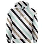 Pattern, Black, Blue, Gold, Lines, Stripes Men s Overhead Hoodie