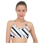 Pattern, Black, Blue, Gold, Lines, Stripes Basic Training Sports Bra