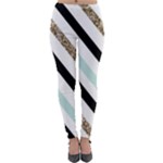 Pattern, Black, Blue, Gold, Lines, Stripes Lightweight Velour Leggings