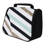 Pattern, Black, Blue, Gold, Lines, Stripes Full Print Travel Pouch (Small)