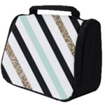 Pattern, Black, Blue, Gold, Lines, Stripes Full Print Travel Pouch (Big)