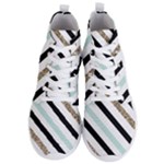 Pattern, Black, Blue, Gold, Lines, Stripes Men s Lightweight High Top Sneakers