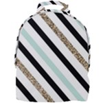 Pattern, Black, Blue, Gold, Lines, Stripes Mini Full Print Backpack