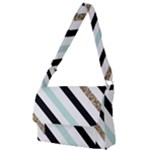 Pattern, Black, Blue, Gold, Lines, Stripes Full Print Messenger Bag (S)