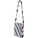 Pattern, Black, Blue, Gold, Lines, Stripes Multi Function Travel Bag