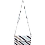 Pattern, Black, Blue, Gold, Lines, Stripes Mini Crossbody Handbag