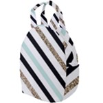 Pattern, Black, Blue, Gold, Lines, Stripes Travel Backpack