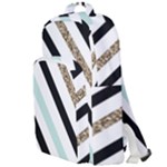 Pattern, Black, Blue, Gold, Lines, Stripes Double Compartment Backpack