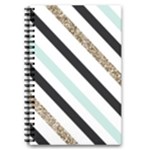 Pattern, Black, Blue, Gold, Lines, Stripes 5.5  x 8.5  Notebook