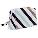 Pattern, Black, Blue, Gold, Lines, Stripes Wristlet Pouch Bag (Large)