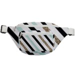 Pattern, Black, Blue, Gold, Lines, Stripes Fanny Pack