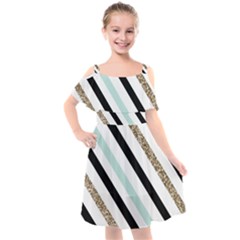 Kids  Cut Out Shoulders Chiffon Dress 