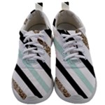 Pattern, Black, Blue, Gold, Lines, Stripes Mens Athletic Shoes