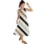 Pattern, Black, Blue, Gold, Lines, Stripes Summer Maxi Dress