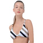 Pattern, Black, Blue, Gold, Lines, Stripes Knot Up Bikini Top