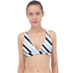 Pattern, Black, Blue, Gold, Lines, Stripes Classic Banded Bikini Top