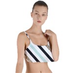 Pattern, Black, Blue, Gold, Lines, Stripes Layered Top Bikini Top 