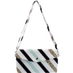 Pattern, Black, Blue, Gold, Lines, Stripes Removable Strap Clutch Bag