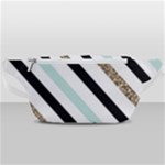 Pattern, Black, Blue, Gold, Lines, Stripes Waist Bag 