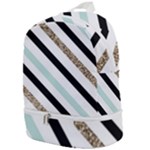 Pattern, Black, Blue, Gold, Lines, Stripes Zip Bottom Backpack