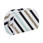 Pattern, Black, Blue, Gold, Lines, Stripes Make Up Case (Small)